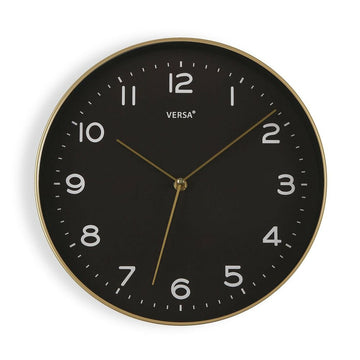Wall Clock Black Golden PU (30,5 x 4,3 x 30,5 cm)