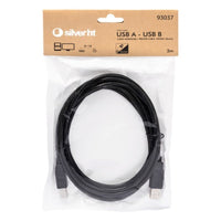 USB 2.0 A to USB B Cable Silver Electronics 93037 3 m Black