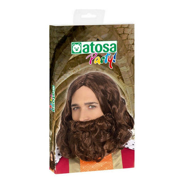 Wig with Beard C/C. PELUCA 43624 Wizard King Brown