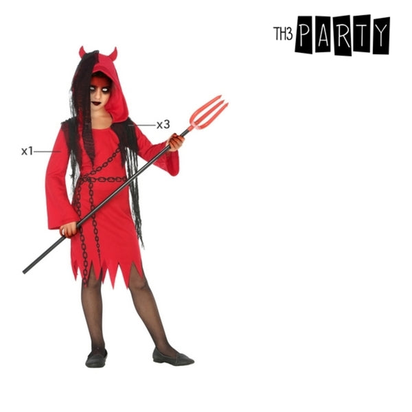 Costume for Children Female Demon Red Black 4 pcs