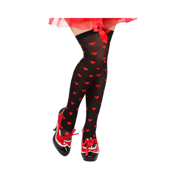 Stockings Hearts Black