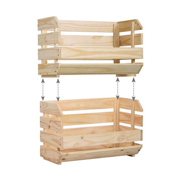 Stackable Organising Box Astigarraga 60 x 28,5 x 35,3 cm Wood Pinewood