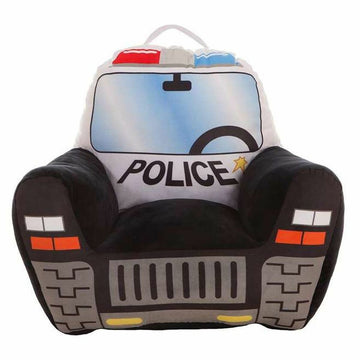 Kindersessel Polizeiwagen 52 x 48 x 51 cm Schwarz Acryl (52 x 48 x 51 cm)