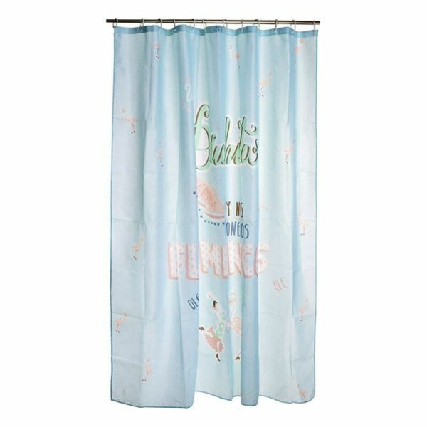 Tenda da Doccia DKD Home Decor Azzurro