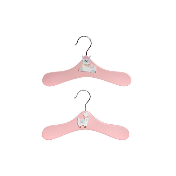 Hanger DKD Home Decor Pink Metal MDF Wood Llama (2 pcs) (30.5 x 1.5 x 17 cm)