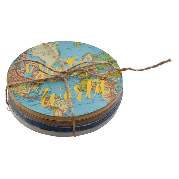 Coasters DKD Home Decor World Map MDF Wood (4 Pieces)