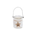 Candleholder DKD Home Decor Polyester Crystal Star (8.5 x 8.5 x 10 cm)