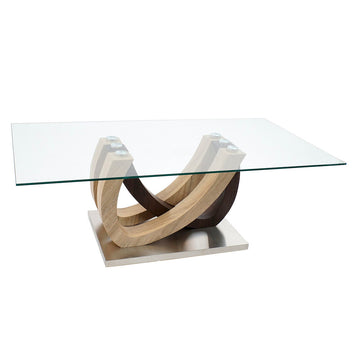 Side table DKD Home Decor Crystal Brown Transparent Stainless steel MDF Wood (120 x 60 x 42 cm)
