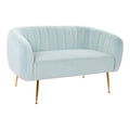 Sofa DKD Home Decor Blue Wood Metal Glam (129 x 75 x 73 cm)