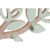 Coat rack DKD Home Decor Green Pink MDF Wood Birds (2 pcs) (28.5 x 14 x 5 cm)