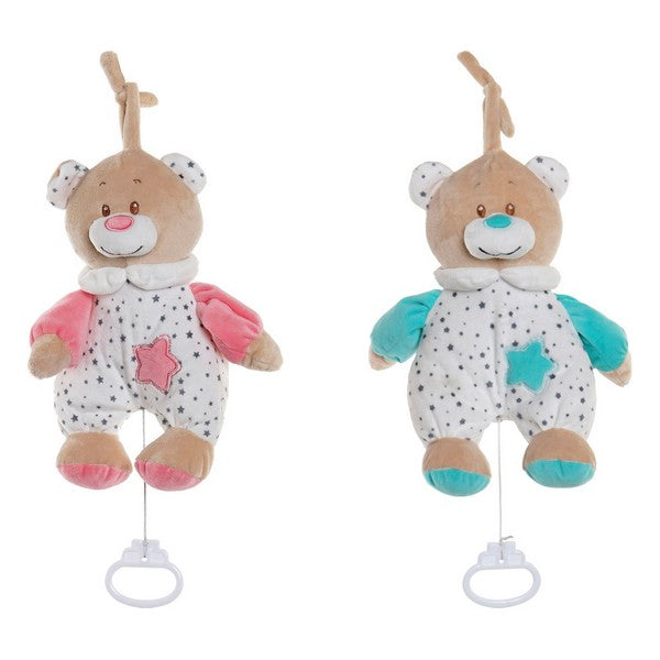 Teddy Bear DKD Home Decor Musical For hanging (20 x 9 x 25 cm) (2 pcs)