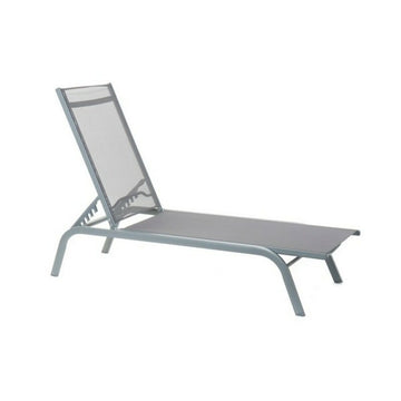 Chaise longue DKD Home Decor inclinable Gris foncé PVC Aluminium (191 x 58 x 98 cm)