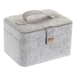 Jewelry box DKD Home Decor Velvet Beige Polyester (16 x 12 x 10 cm)