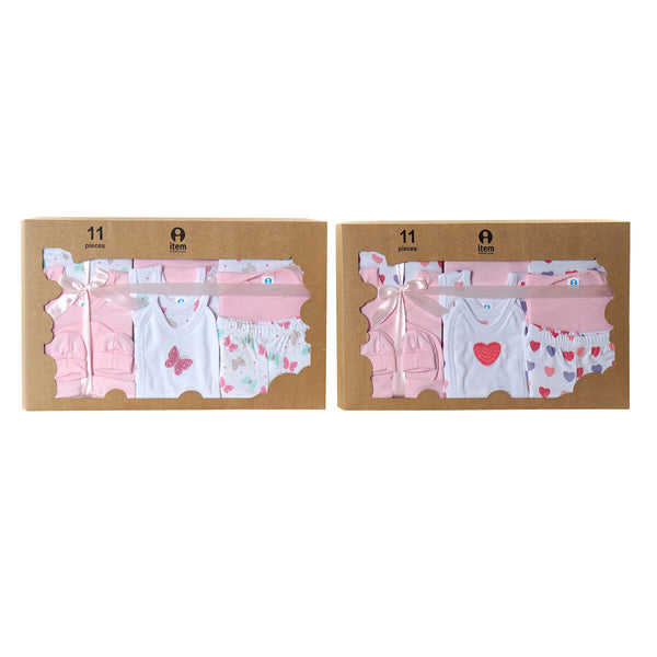 Set of clothes DKD Home Decor Cotton Pink White (11 Pieces)