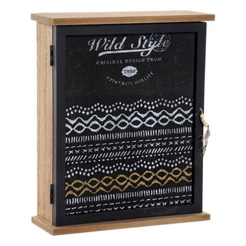 Key cupboard DKD Home Decor Wild Style Black Crystal MDF Wood (22 x 7 x 26 cm)