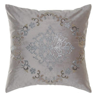 Cushion DKD Home Decor Grey Velvet Polyester Pink (45 x 45 cm)
