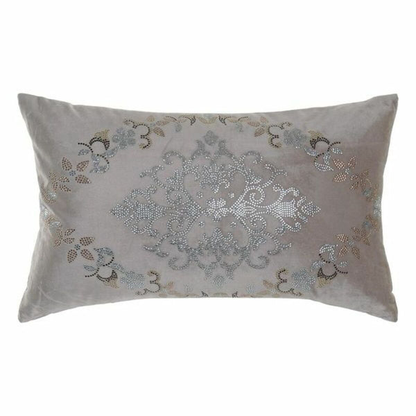 Cuscino DKD Home Decor Grigio Velluto Poliestere Rosa (50 x 30 cm)