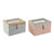 Jewelry box DKD Home Decor Sequins Cotton Folk (2 pcs) (20 x 16.5 x 13.5 cm)