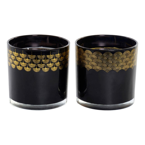 Candle DKD Home Decor Black (2 pcs) (12 x 12 x 12 cm)