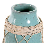 Vase DKD Home Decor Rattan Stoneware Mediterranean (14 x 14 x 29.5 cm)