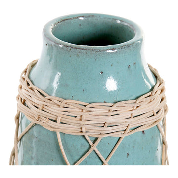 Vase DKD Home Decor Rattan Stoneware Mediterranean (14 x 14 x 29.5 cm)