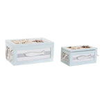 Set of decorative boxes DKD Home Decor Cotton Wood Mediterranean (2 pcs)