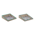 Napkin holder DKD Home Decor Summer Metal MDF Wood (2 pcs)