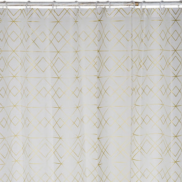 Shower Curtain DKD Home Decor White PE (Polyethylene) Golden EVA (180 x 200 x 200 cm)