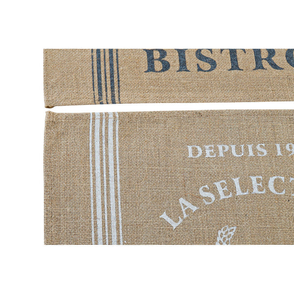 Table Mat DKD Home Decor Bistrot Individual White Grey Jute (45 x 30 x 30 cm)