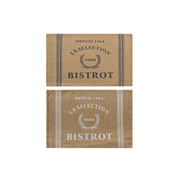 Table Mat DKD Home Decor Bistrot Individual White Grey Jute (45 x 30 x 30 cm)