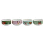 Bowl DKD Home Decor Porcelain (400 ml) (4 pcs) (13.5 x 13.5 x 8 cm)