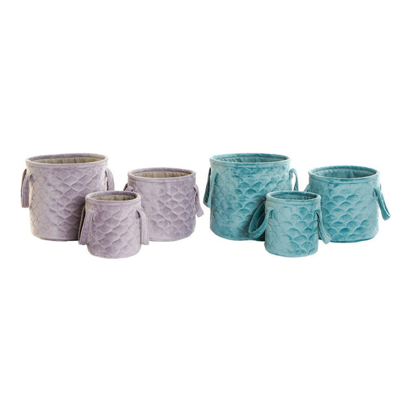 Basket set DKD Home Decor Polyester Glam (2 pcs)