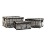 Basket set DKD Home Decor Grey PVC Metal (3 pcs)