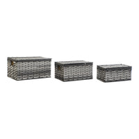 Basket set DKD Home Decor Grey PVC Metal (3 pcs)