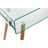 Side table DKD Home Decor Transparent Crystal beech wood (120 x 40 x 74 cm)