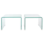 Set of 2 tables DKD Home Decor Transparent Crystal (2 pcs) (48 x 45 x 31.5 cm) (45 x 40 x 30 cm)