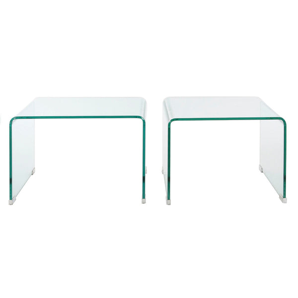 Set of 2 tables DKD Home Decor Transparent Crystal (2 pcs) (48 x 45 x 31.5 cm) (45 x 40 x 30 cm)