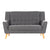 Sofa DKD Home Decor Linen Traditional Dark Grey (143 x 80 x 88 cm)