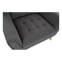 Armchair DKD Home Decor Linen Dark Grey (93 x 80 x 90 cm)