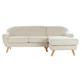 Chaise Longue Sofa DKD Home Decor Beige Polyester Rubber wood (226 x 144 x 84 cm)