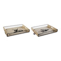 Tray DKD Home Decor MDF Wood (2 pcs) (40.8 x 30 x 5 cm)