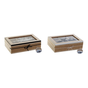 Box for Infusions DKD Home Decor Crystal MDF Wood (2 pcs) (23 x 15.5 x 6.5 cm)