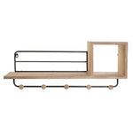 Coat rack DKD Home Decor Black Metal MDF Wood (72 x 17 x 30 cm)