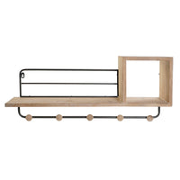 Coat rack DKD Home Decor Black Metal MDF Wood (72 x 17 x 30 cm)