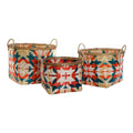 Basket set DKD Home Decor Bamboo Bali (3 pcs)