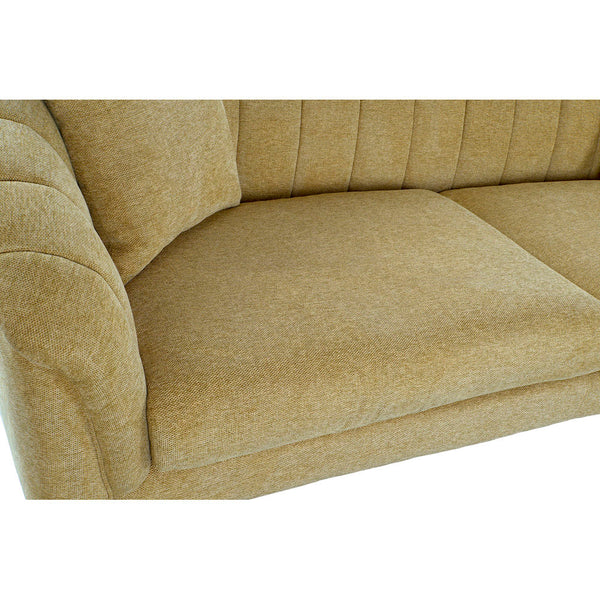 3-Seater Sofa DKD Home Decor Yellow Polyester Metal (225 x 100 x 85 cm)