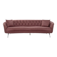 Sofa DKD Home Decor Pink Polyester Metal (250 x 100 x 80 cm)