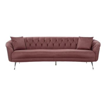 Sofa DKD Home Decor Pink Polyester Metal (250 x 100 x 80 cm)