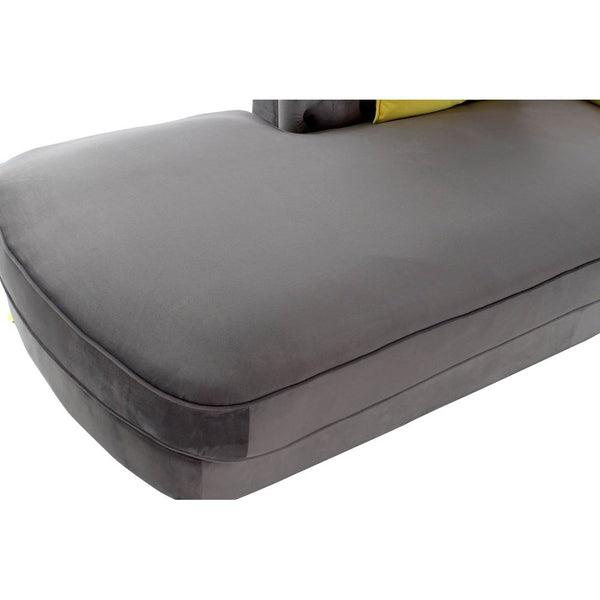 Chaise Longue Sofa DKD Home Decor Grey Polyester Metal Golden (188 x 92 x 81 cm)