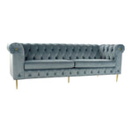 Sofa DKD Home Decor Blue Polyester Metal (230 x 90 x 91 cm)